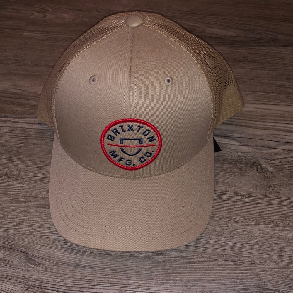 Brixton crest MP mesh cap khaki embroidered logo patch leisure casual NWT